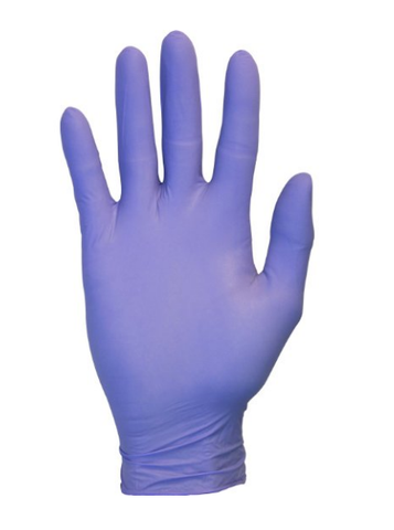 Violet Nitrile Exam Gloves - Medical Grade, Powder Free, Latex and Rubber Free, Disposable, Non Sterile, Food Safe, Cleaning, Convenient Dispenser pack of 100, Size Medium